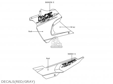 DECALS(RED/GRAY) - KLE500A10 2000 IS