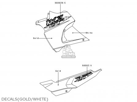 DECALS(GOLD/WHITE) - KLE500A10 2000 IS
