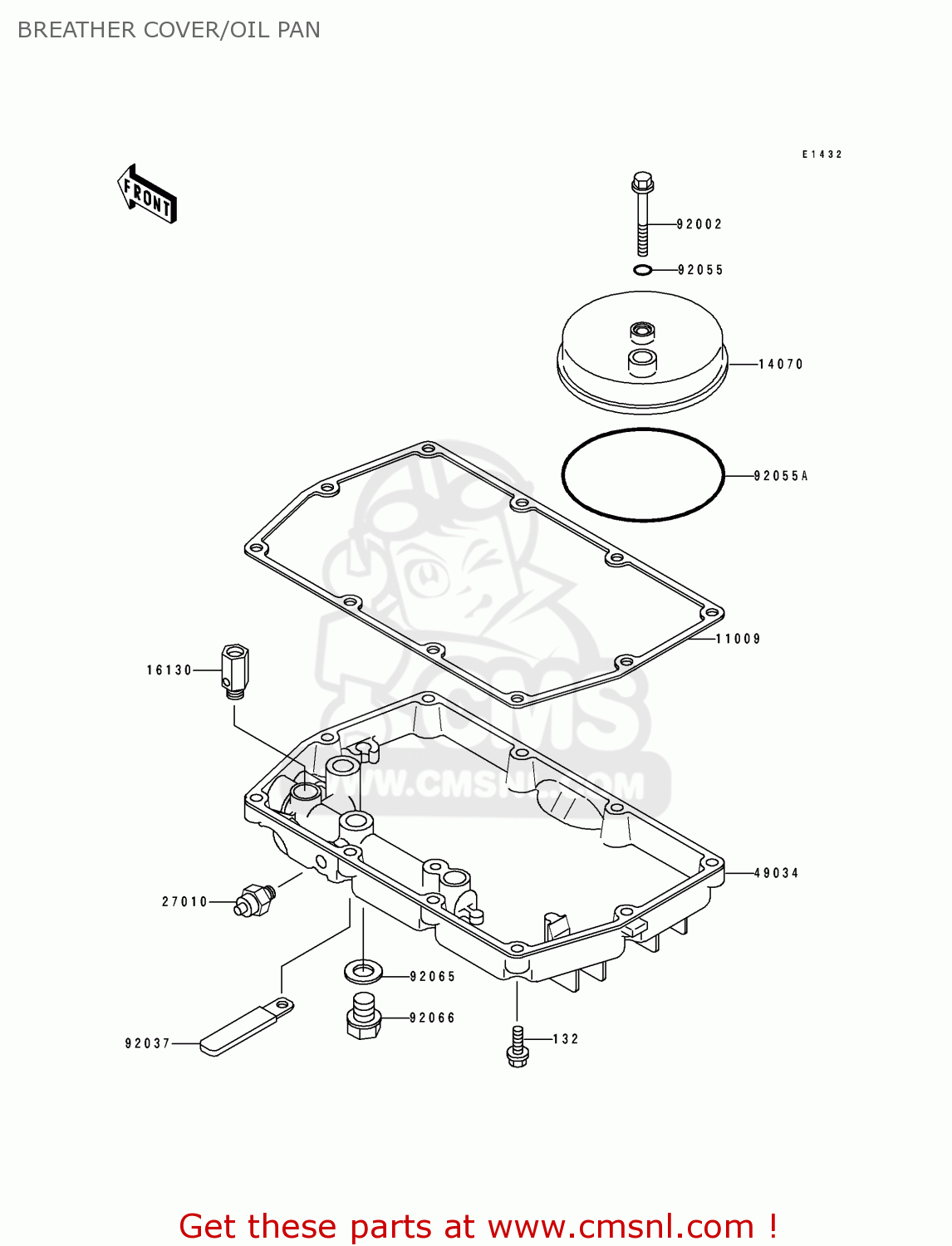 BREATHER COVER/OIL PAN KLE500A2 1992 EUROPE UK FR AR FG GR IT NR SD SP ST