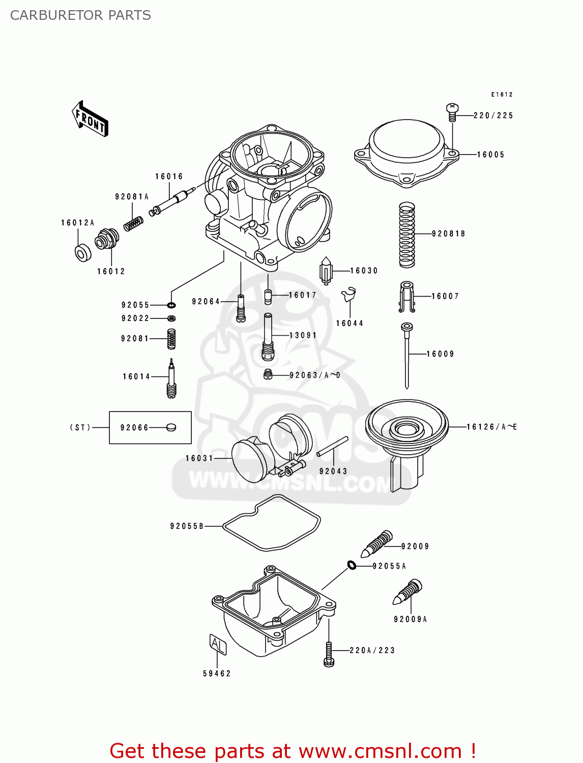 CARBURETOR PARTS KLE500A2 1992 EUROPE UK FR AR FG GR IT NR SD SP ST