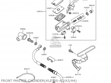 FRONT MASTER CYLINDER(KLE500-A2/A3/A4) - KLE500A2 1992 EUROPE UK FR AR FG GR IT NR SD SP ST