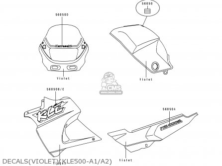 DECALS(VIOLET)(KLE500-A1/A2) - KLE500A2 1992 EUROPE UK FR AR FG GR IT NR SD SP ST