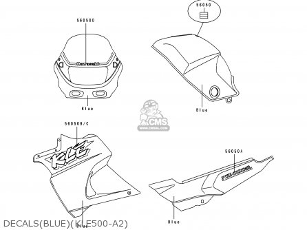 DECALS(BLUE)(KLE500-A2) - KLE500A2 1992 EUROPE UK FR AR FG GR IT NR SD SP ST