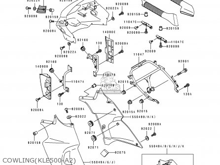 COWLING(KLE500-A2) - KLE500A2 1992 EUROPE UK FR AR FG GR IT NR SD SP ST