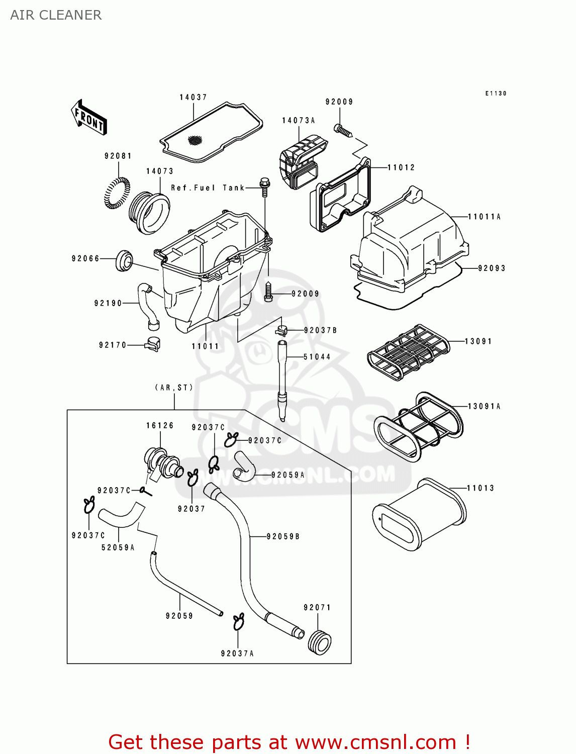 AIR CLEANER KLE500A3 1993 EUROPE UK FR NL AR FG GR IT NR SD SP ST