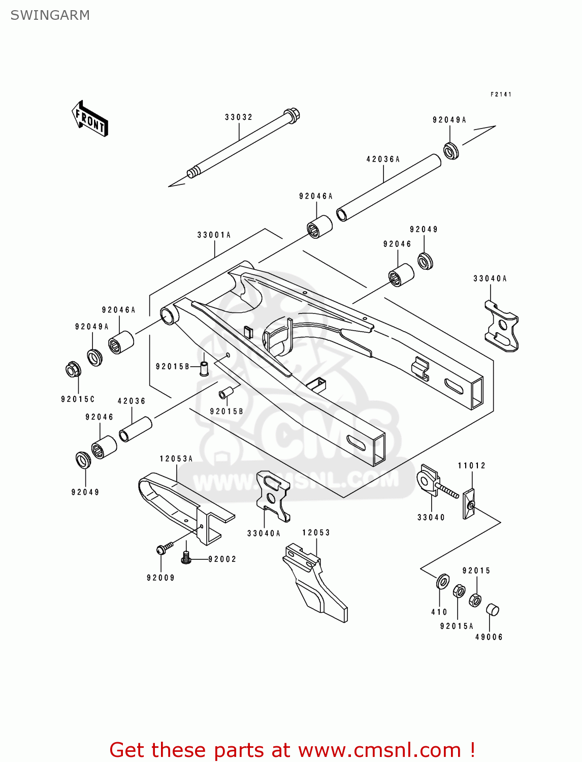 SWINGARM KLE500A3 1993 EUROPE UK FR NL AR FG GR IT NR SD SP ST