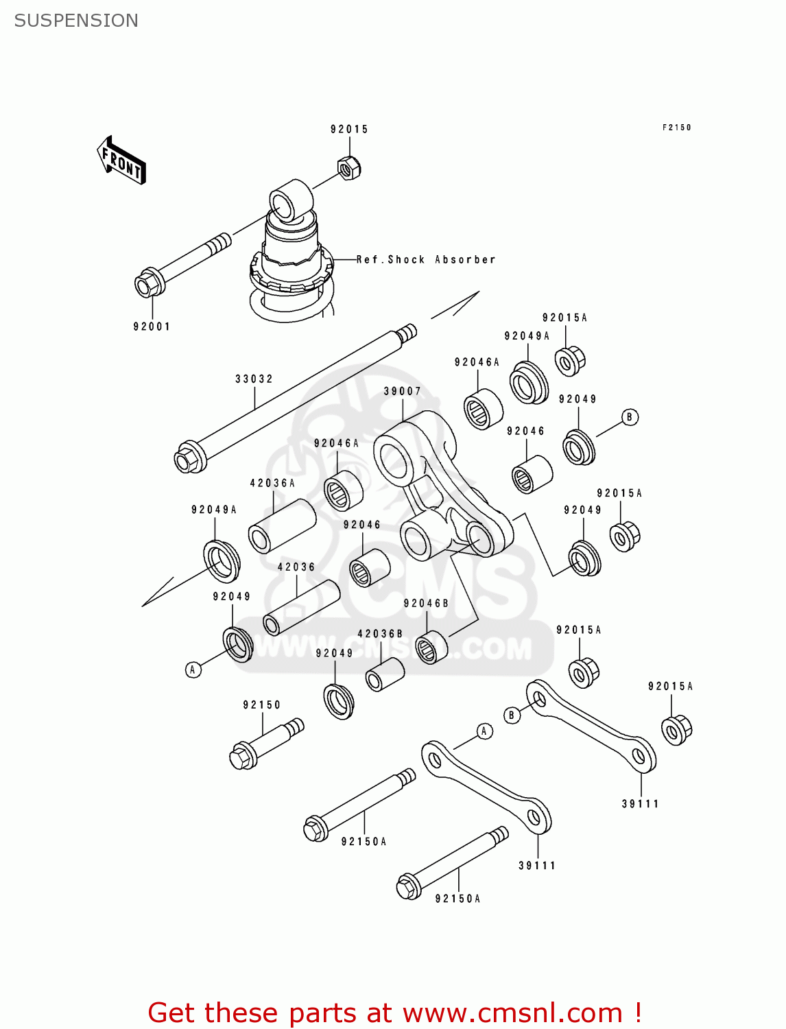 SUSPENSION KLE500A3 1993 EUROPE UK FR NL AR FG GR IT NR SD SP ST