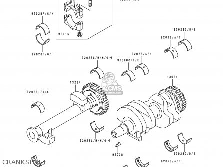 CRANKSHAFT - KLE500A3 1993 EUROPE UK FR NL AR FG GR IT NR SD SP ST