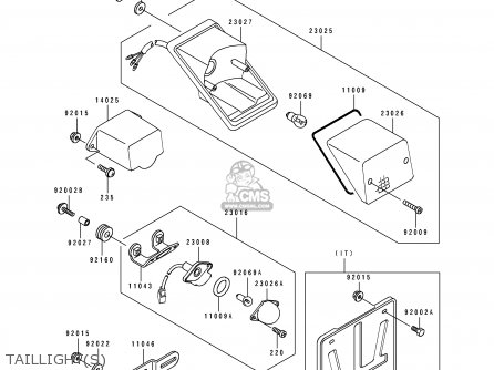 TAILLIGHT(S) - KLE500A3 1993 EUROPE UK FR NL AR FG GR IT NR SD SP ST
