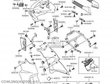 COWLING(KLE500-A3) - KLE500A3 1993 EUROPE UK FR NL AR FG GR IT NR SD SP ST
