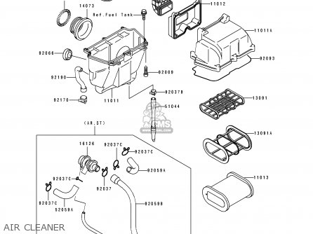 AIR CLEANER - KLE500A4 1994 EUROPE UK FR NL AR FG GR IT NR SP ST
