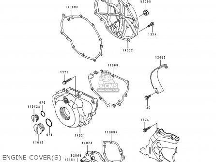 ENGINE COVER(S) - KLE500A4 1994 EUROPE UK FR NL AR FG GR IT NR SP ST