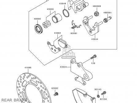 REAR BRAKE - KLE500A4 1994 EUROPE UK FR NL AR FG GR IT NR SP ST