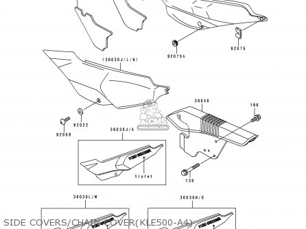 SIDE COVERS/CHAIN COVER(KLE500-A4) - KLE500A4 1994 EUROPE UK FR NL AR FG GR IT NR SP ST
