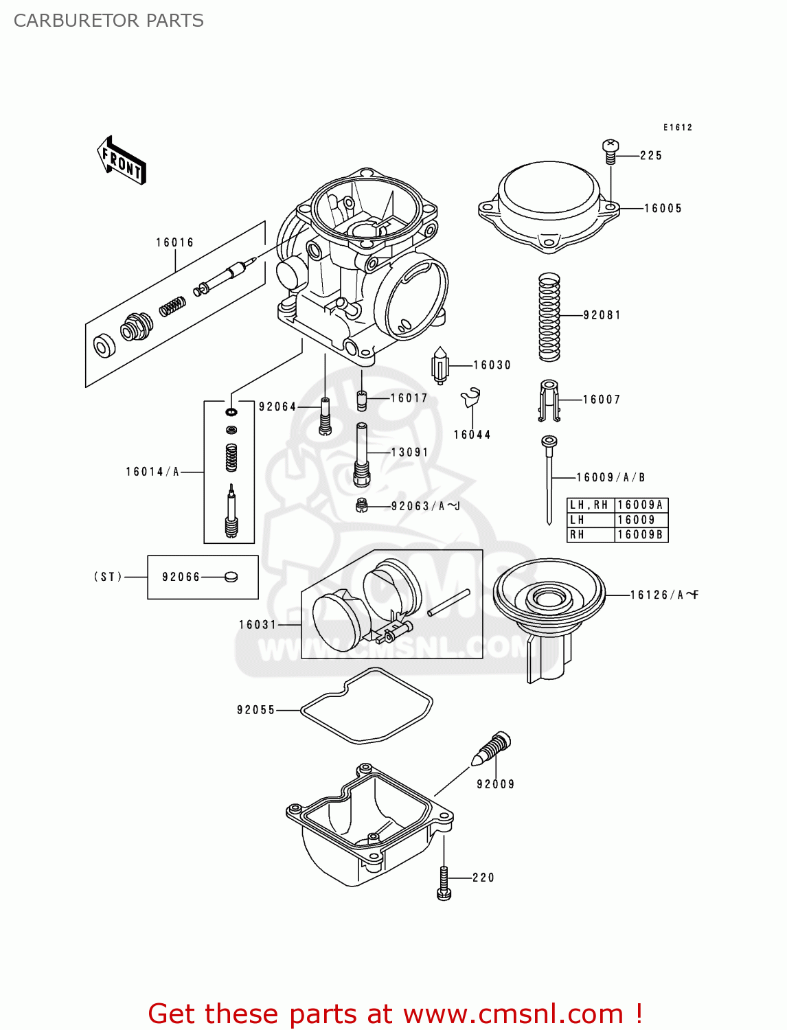 CARBURETOR PARTS KLE500A5 1995 EUROPE UK FR NL AR FG GR IT NR SD SP ST
