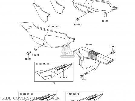 SIDE COVERS/CHAIN COVER - KLE500A5 1995 EUROPE UK FR NL AR FG GR IT NR SD SP ST