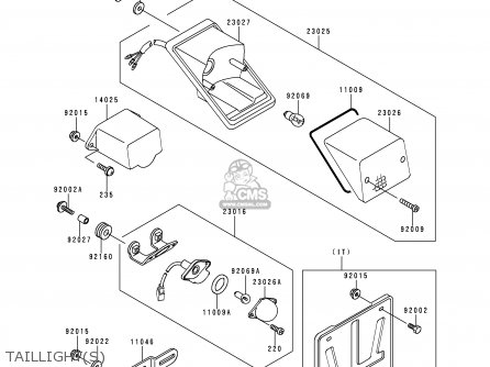 TAILLIGHT(S) - KLE500A5 1995 EUROPE UK FR NL AR FG GR IT NR SD SP ST