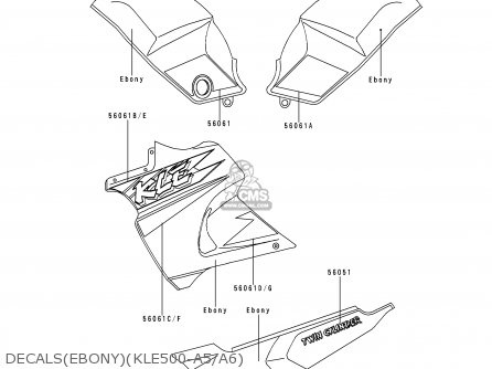 DECALS(EBONY)(KLE500-A5/A6) - KLE500A5 1995 EUROPE UK FR NL AR FG GR IT NR SD SP ST