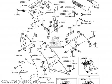 COWLING(KLE500-A5) - KLE500A5 1995 EUROPE UK FR NL AR FG GR IT NR SD SP ST