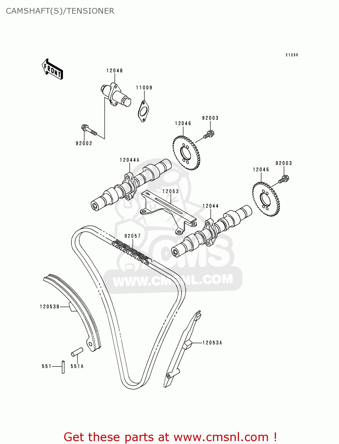 CAMSHAFT(S)/TENSIONER KLE500A6 1996 EUROPE FR NL AR FG NR SP ST