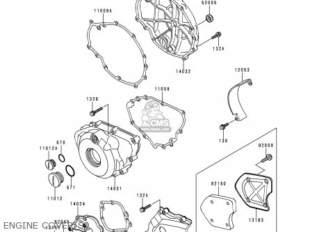 ENGINE COVER(S) - KLE500A6 1996 EUROPE FR NL AR FG NR SP ST