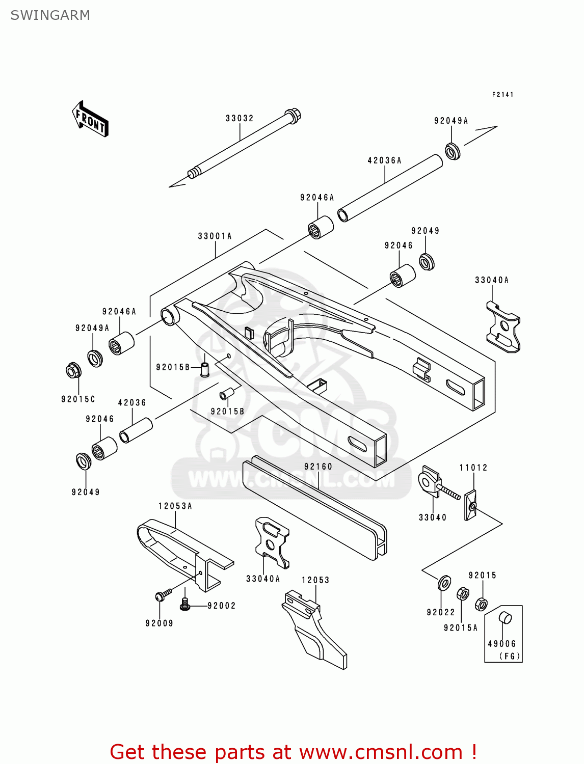 SWINGARM KLE500A7 1997 EUROPE UK FR NL AR FG NR  SP