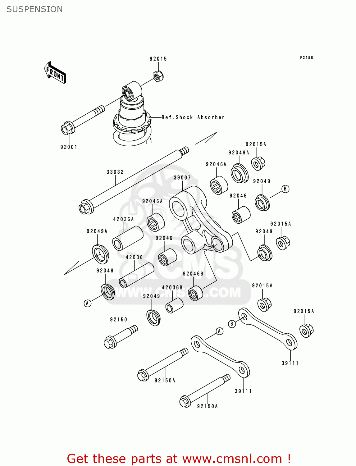 SUSPENSION KLE500A7 1997 EUROPE UK FR NL AR FG NR  SP