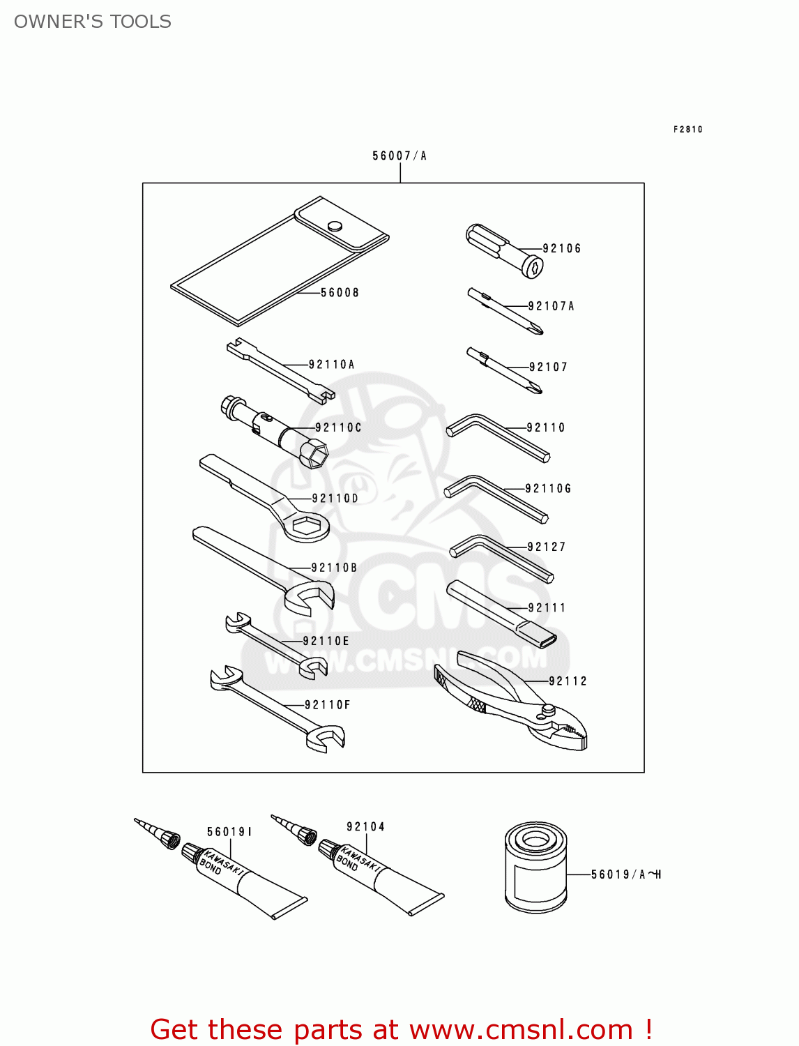 OWNER'S TOOLS KLE500A7 1997 EUROPE UK FR NL AR FG NR  SP