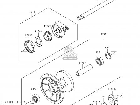 FRONT HUB - KLE500A7 1997 EUROPE UK FR NL AR FG NR  SP