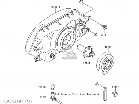 HEADLIGHT(S) - KLE500A7 1997 EUROPE UK FR NL AR FG NR  SP
