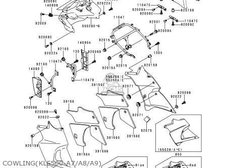 COWLING(KLE500-A7/A8/A9) - KLE500A7 1997 EUROPE UK FR NL AR FG NR  SP