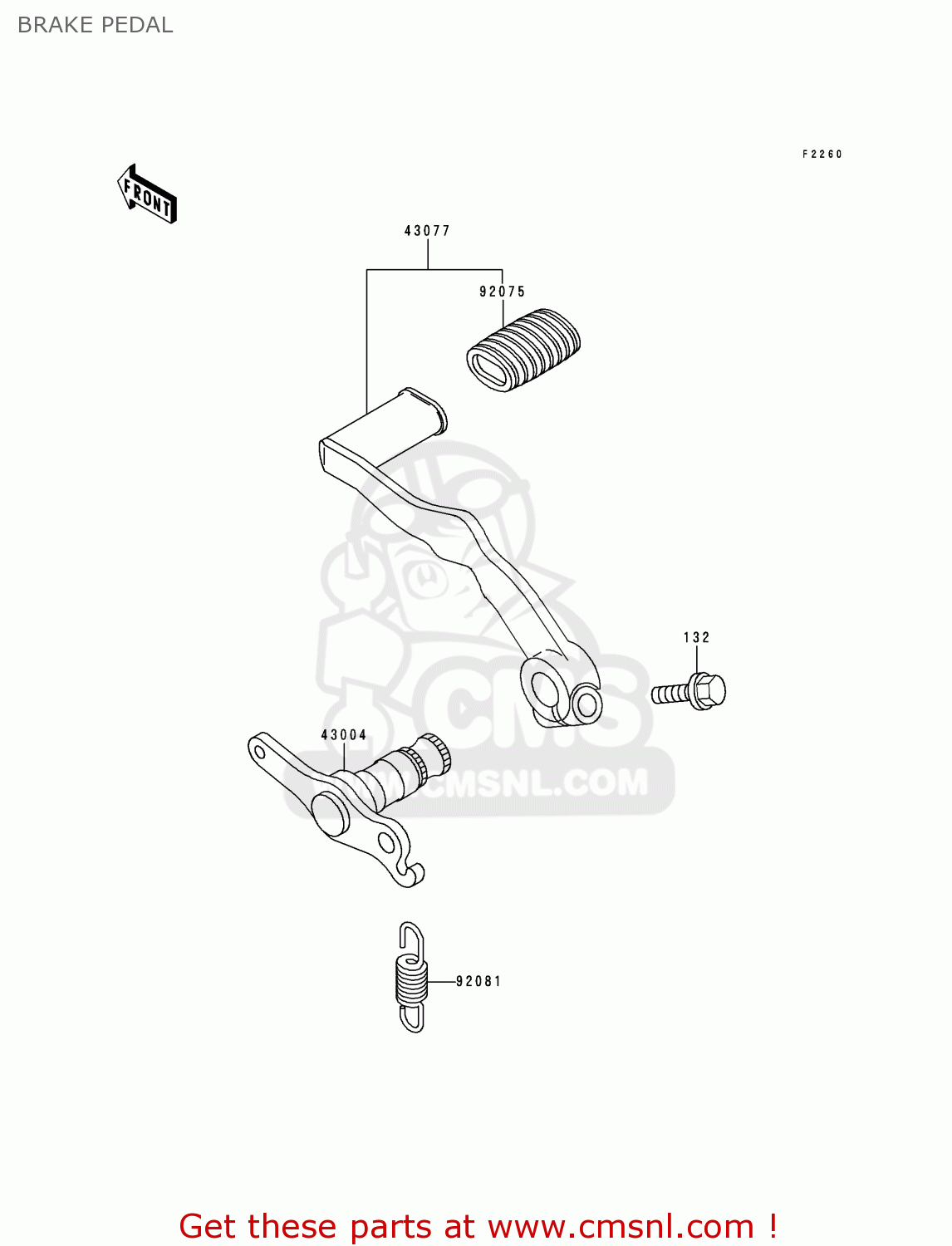 BRAKE PEDAL KLE500A8 1998 SWEDEN