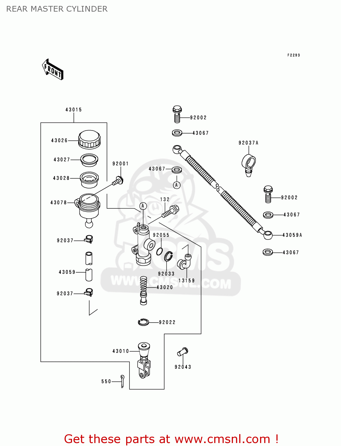 REAR MASTER CYLINDER KLE500A8 1998 SWEDEN
