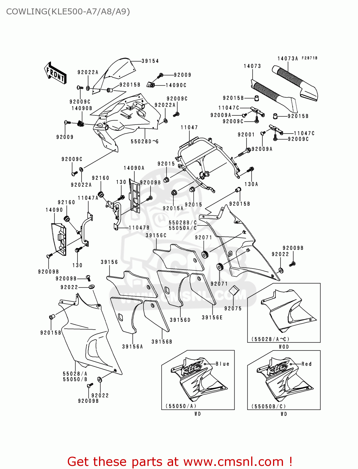 COWLING(KLE500-A7/A8/A9) KLE500A8 1998 SWEDEN