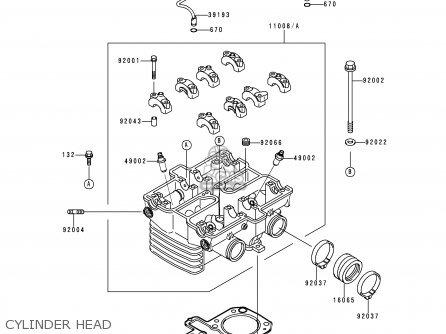 CYLINDER HEAD - KLE500A8 1998 SWEDEN