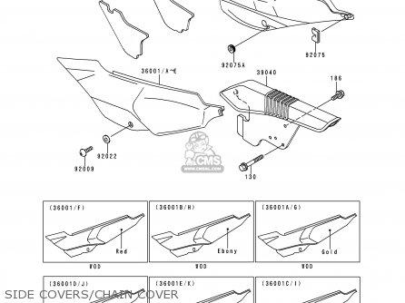 SIDE COVERS/CHAIN COVER - KLE500A8 1998 SWEDEN