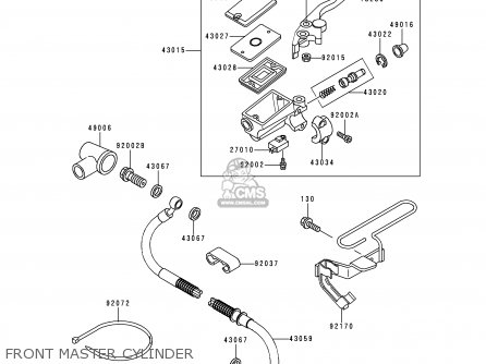 FRONT MASTER CYLINDER - KLE500A9 1999 EUROPE UK FR NL AR FG GR IT NR SD SP
