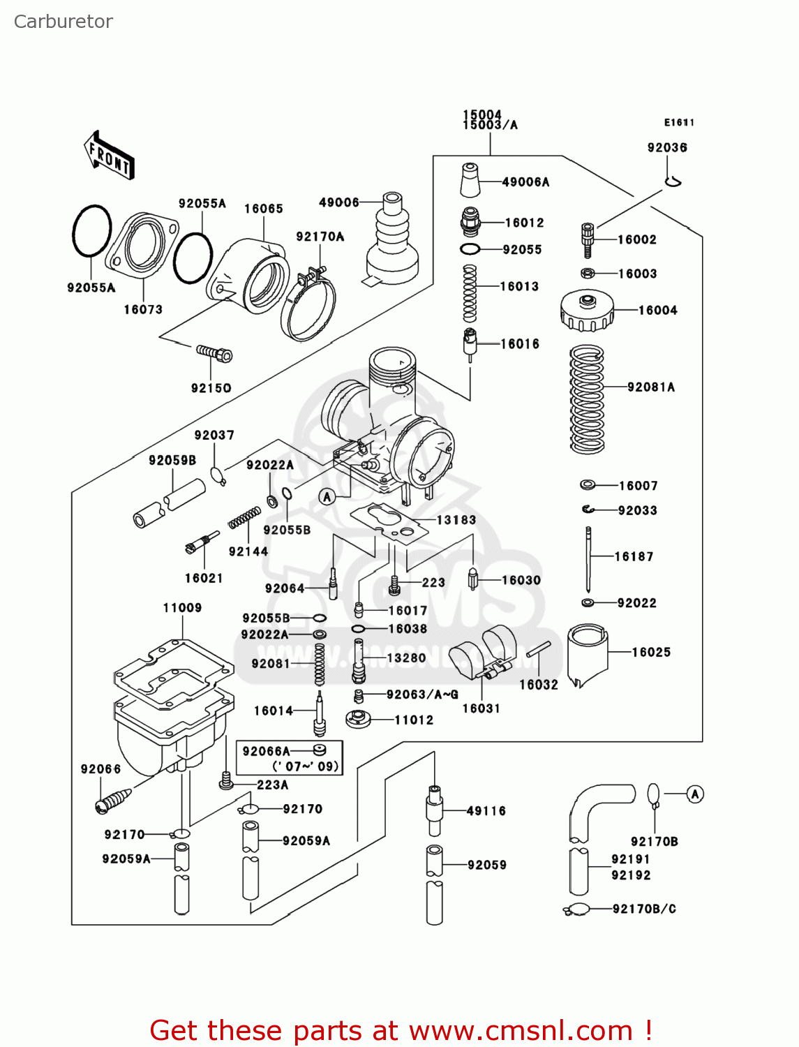 Kawasaki KLF250-A6F BAYOU250 2006 USA Carburetor - buy original ...