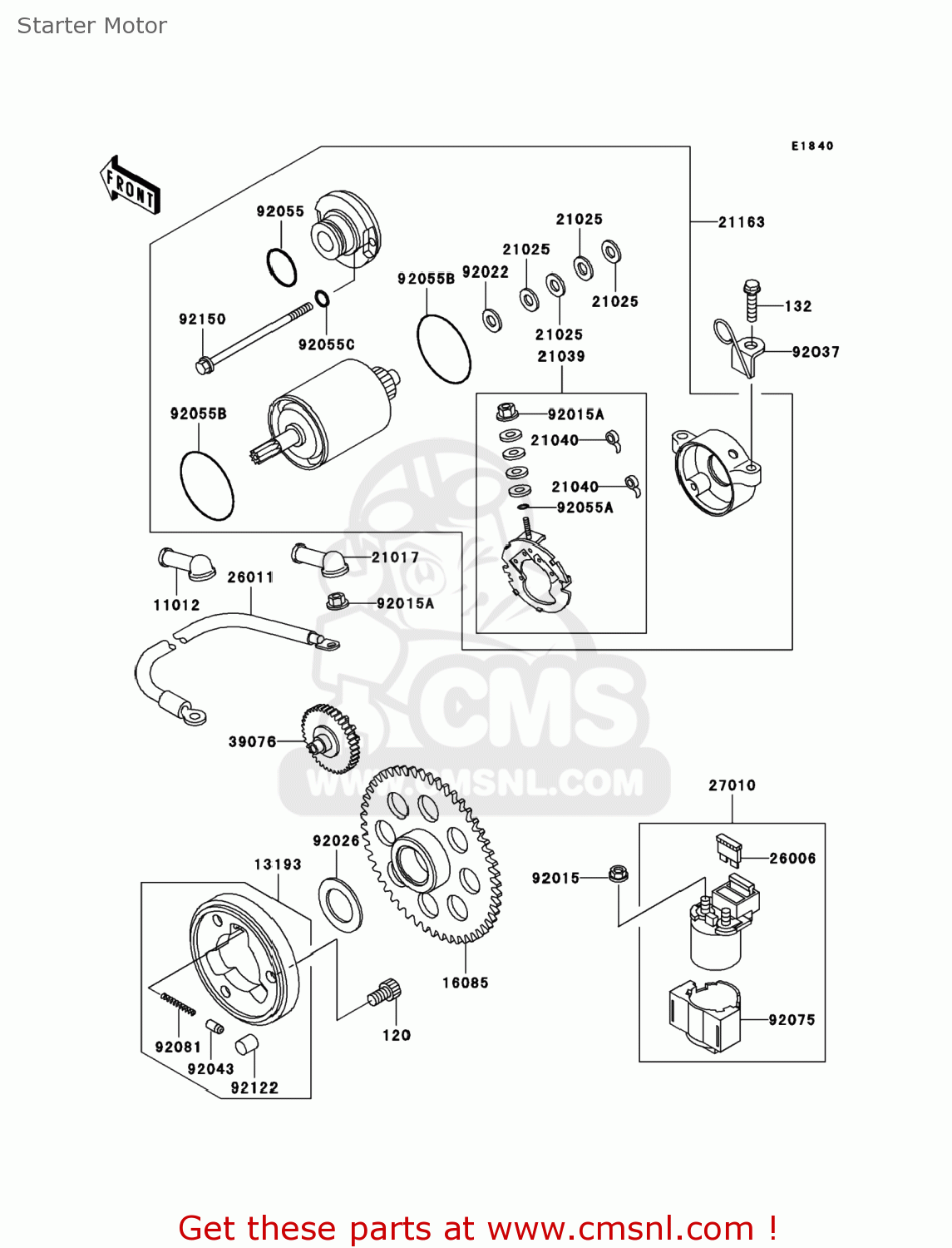 Kawasaki KLF250A8F BAYOU250 2008 USA Starter Motor buy original