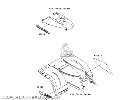 Kawasaki KLF300-C12 KLF3004X4 2000 EUROPE UK AS parts lists and schematics