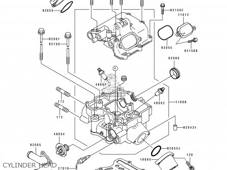 CYLINDER HEAD - KLF400-B2 BAYOU4004X4 1994 AUSTRALIA