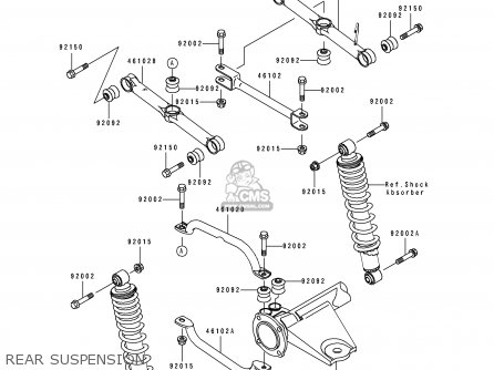 Kawasaki KLF400-B3 BAYOU4004X4 1995 EUROPE UK AS parts lists and schematics