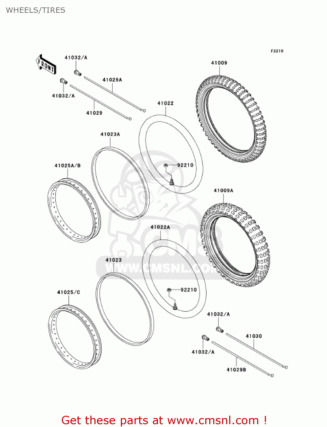 WHEELS/TIRES KLX110-A1 KLX110 2002 USA CALIFORNIA CANADA