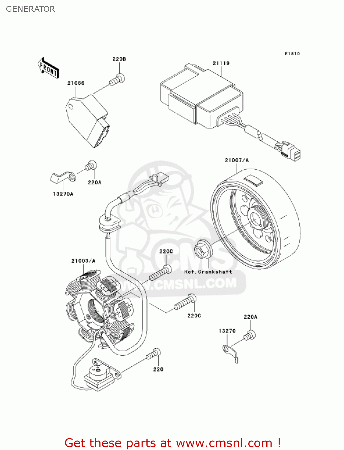GENERATOR KLX110-A1 KLX110 2002 USA CALIFORNIA CANADA