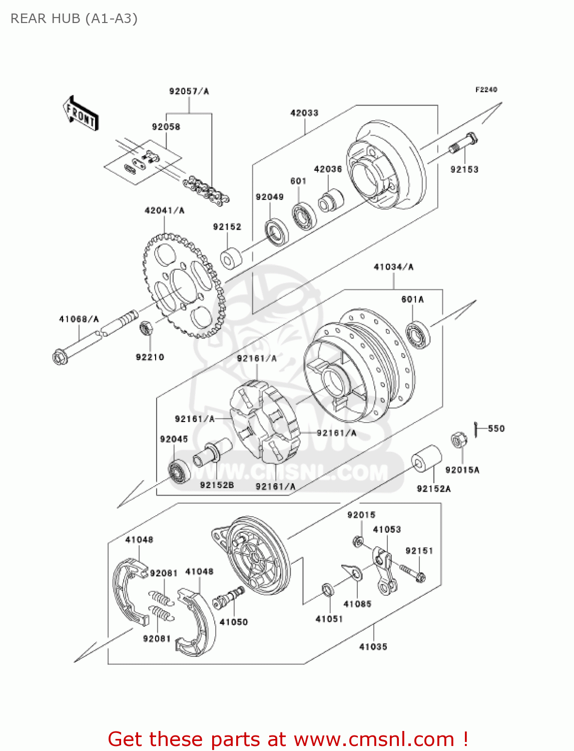 REAR HUB (A1-A3) KLX110-A1 KLX110 2002 USA CALIFORNIA CANADA