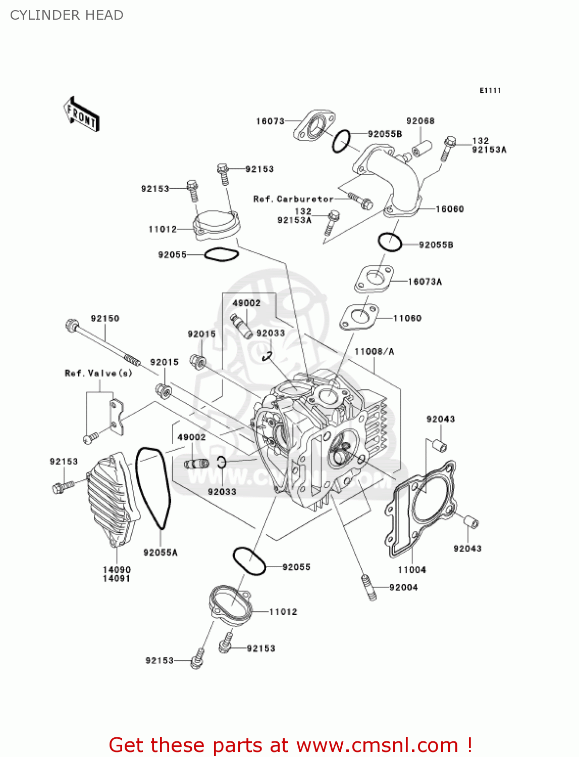 CYLINDER HEAD KLX110-A1 KLX110 2002 USA CALIFORNIA CANADA