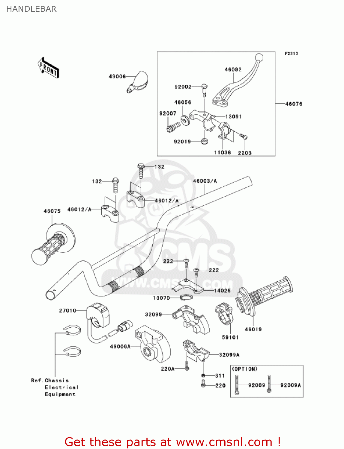 HANDLEBAR KLX110-A1 KLX110 2002 USA CALIFORNIA CANADA