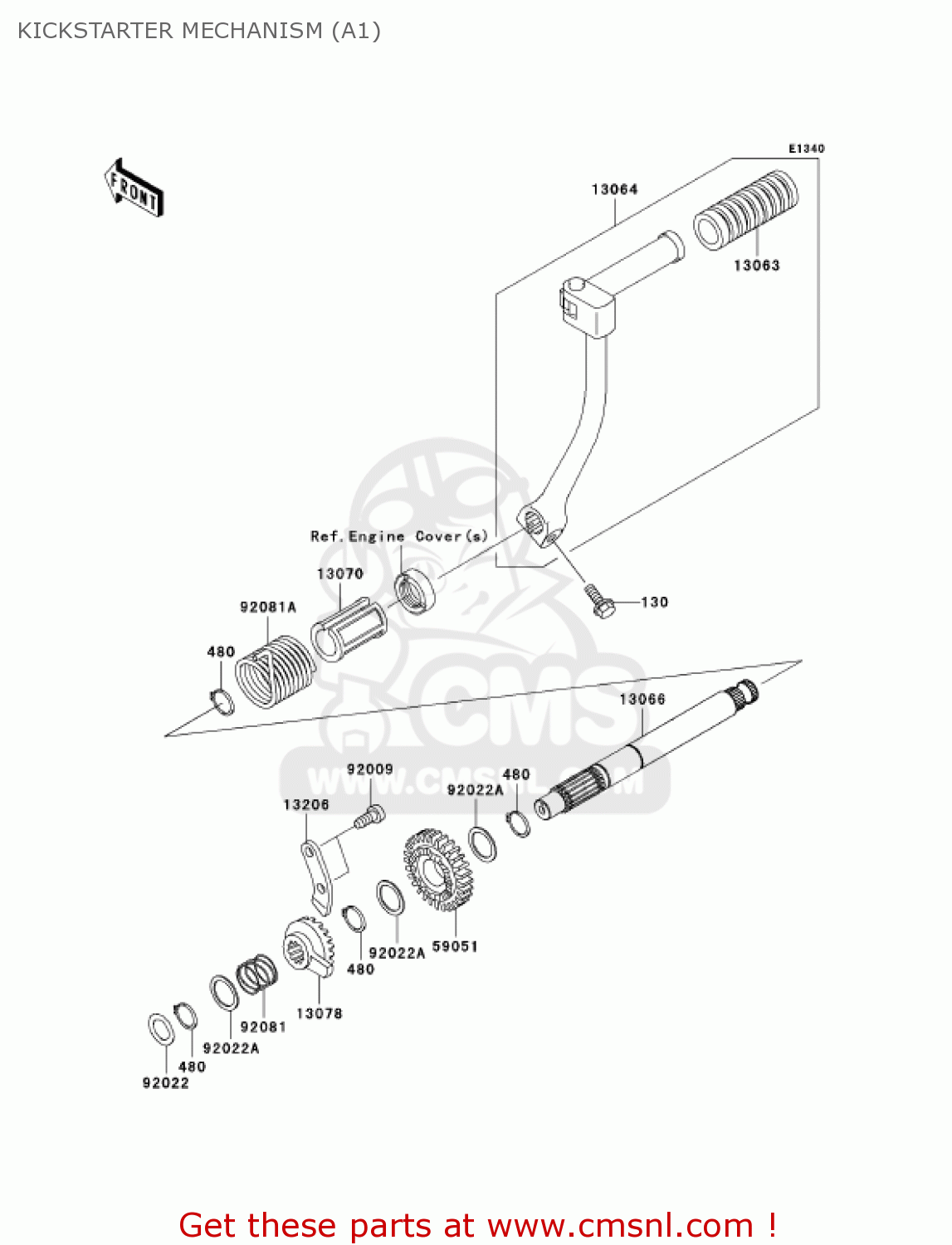 KICKSTARTER MECHANISM (A1) KLX110-A1 KLX110 2002 USA CALIFORNIA CANADA