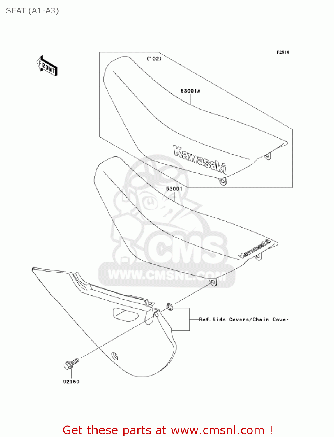 SEAT (A1-A3) KLX110-A1 KLX110 2002 USA CALIFORNIA CANADA