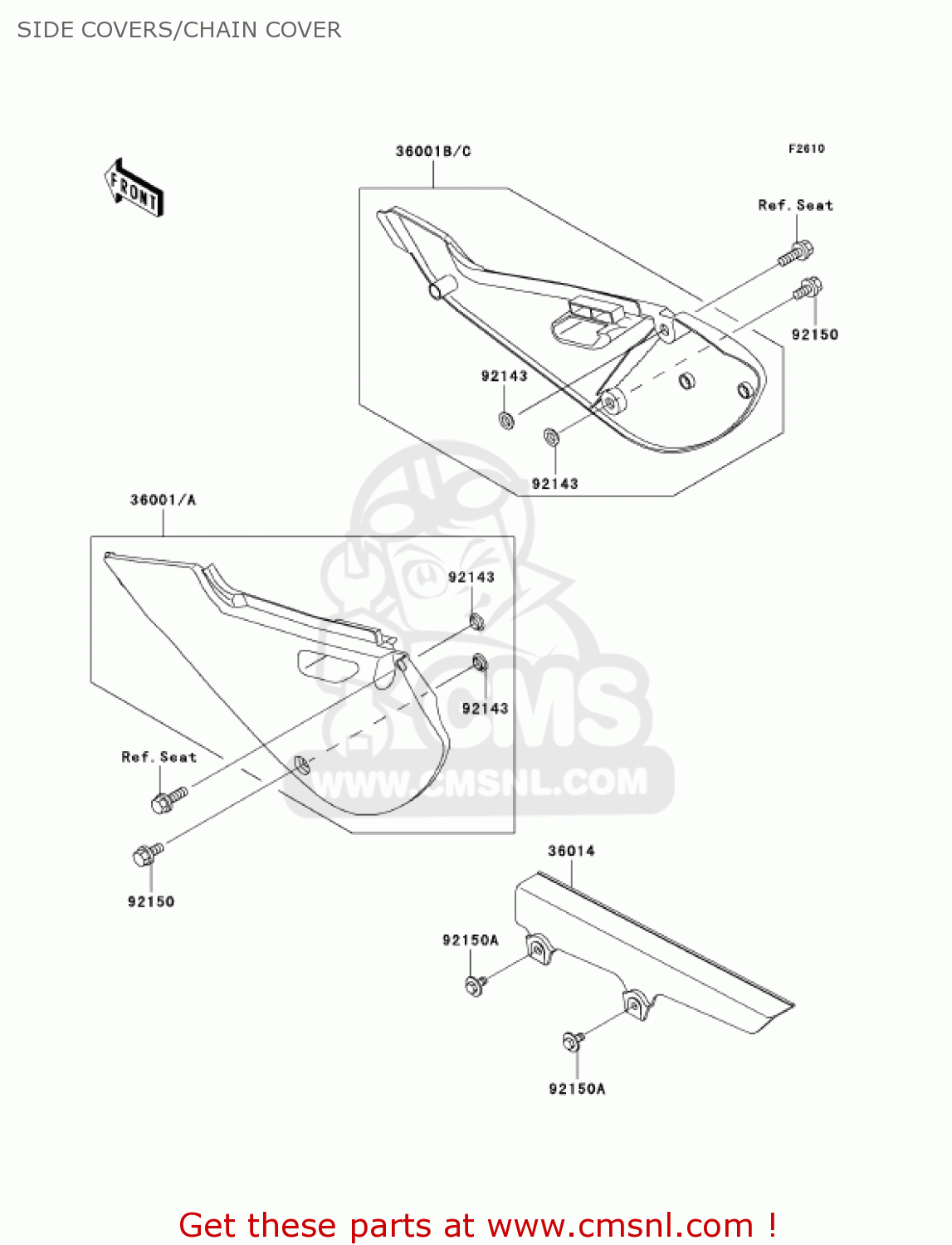 SIDE COVERS/CHAIN COVER KLX110-A1 KLX110 2002 USA CALIFORNIA CANADA